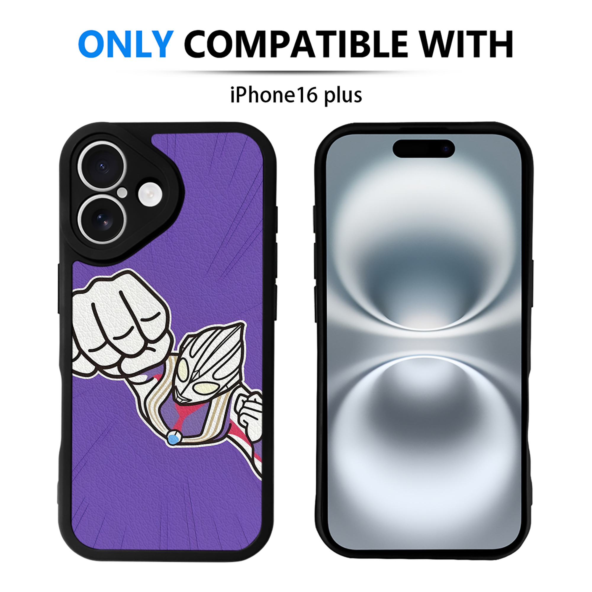 （画像用） ウルトラマン Ultraman 【iPhone 16シリーズ対応】シリコンスマホケース（レザー調） 材質：シリコン